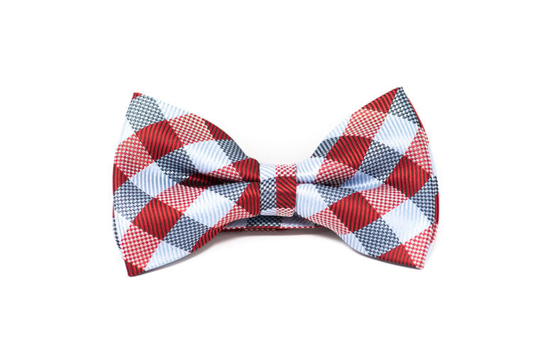 Ecliff Elie Sheen Finish Checkered Scotch Red Bow Tie