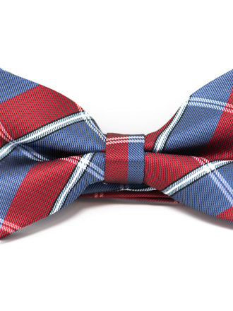 Ecliff Elie Sheen Finish Blue & Red Stripes Bow Tie