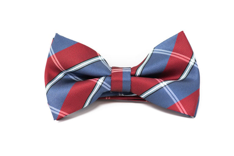 Ecliff Elie Sheen Finish Blue & Red Stripes Bow Tie