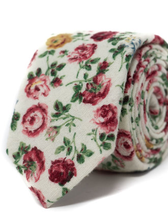 Ecliff Elie Cotton Wool Daisy Floral Tie