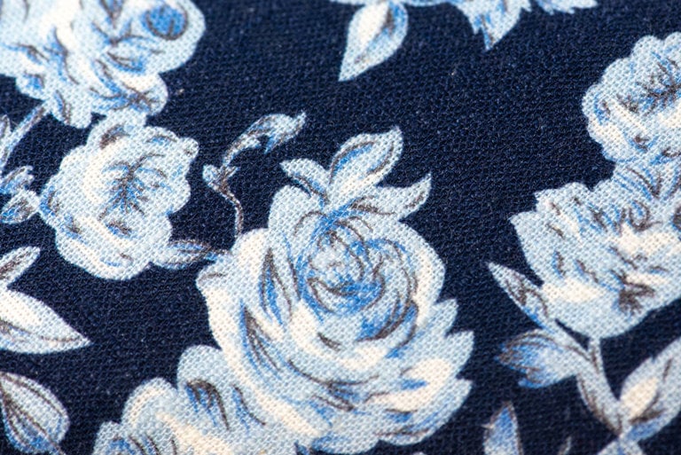 Ecliff Elie Cotton Dark Blue & White Rose Tie