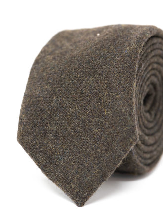 Ecliff Elie Wool Chocolate Brown Tie