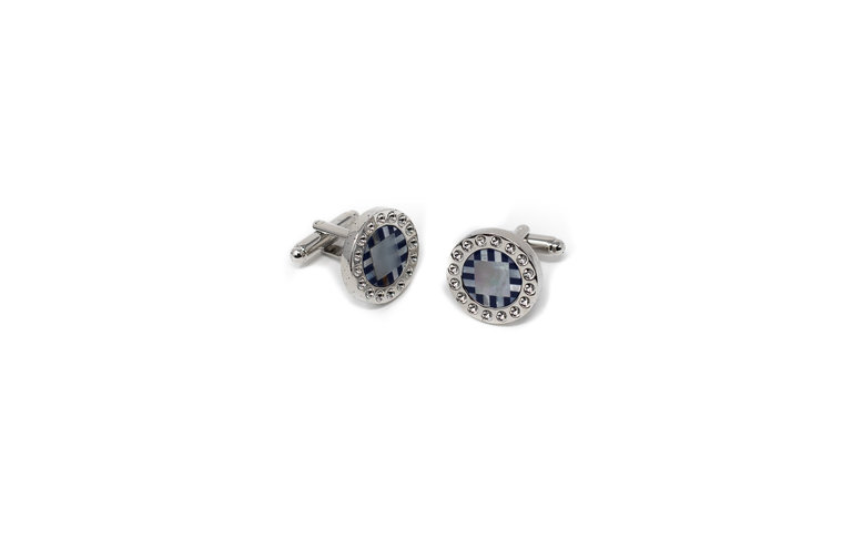 Ecliff Elie Deep Ocean Blue Silver Cufflinks