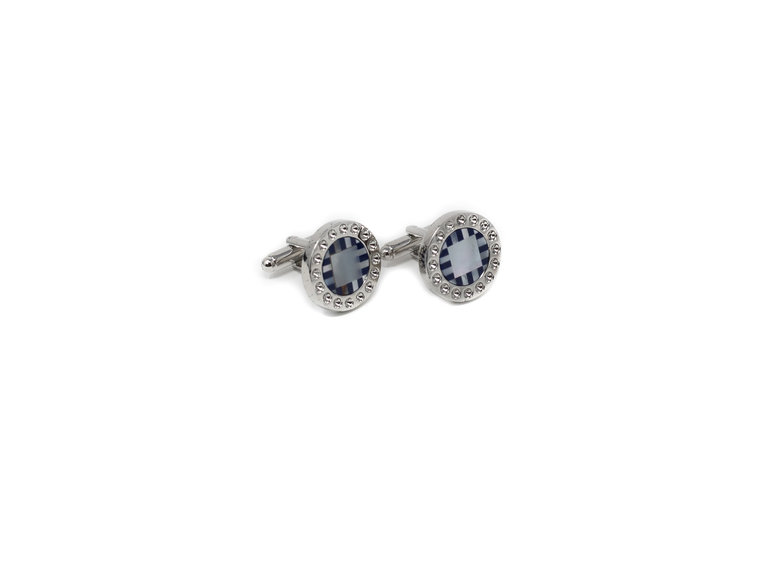 Ecliff Elie Deep Ocean Blue Silver Cufflinks