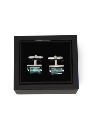 Ecliff Elie Aqua Blue Silver Cufflinks