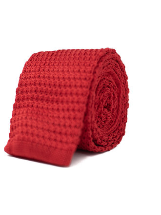 Ecliff Elie Knitted Solid Red Tie