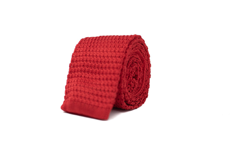 Ecliff Elie Knitted Solid Red Tie