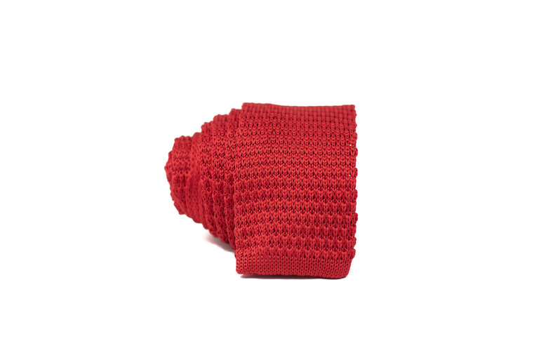 Ecliff Elie Knitted Solid Red Tie