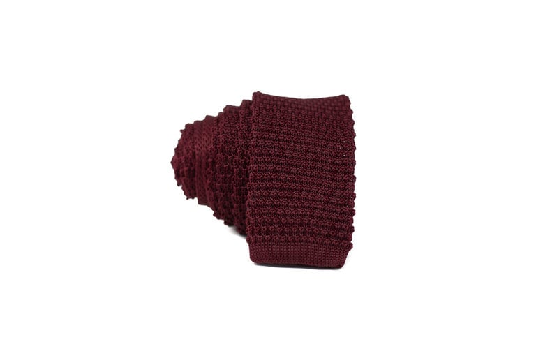 Ecliff Elie Knitted Solid Maroon Tie