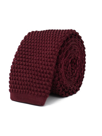 Ecliff Elie Knitted Solid Maroon Tie