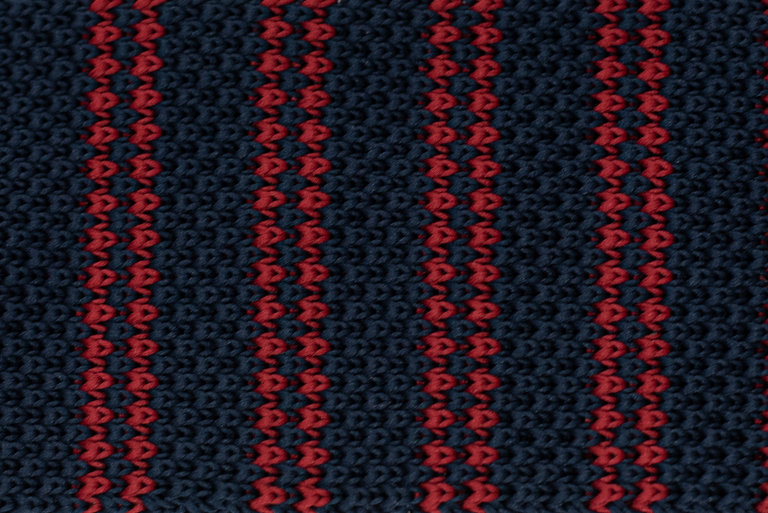 Ecliff Elie Knitted Red and Navy Blue Checkered Tie