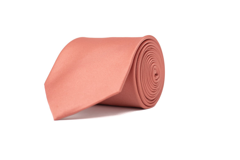 Ecliff Elie Sheen Finish Solid Palm Coast Coral Tie