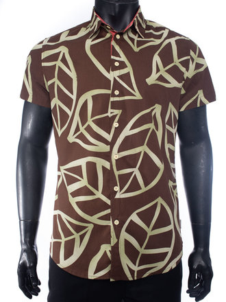 Ecliff Elie Cotton Green Leaf Shirt