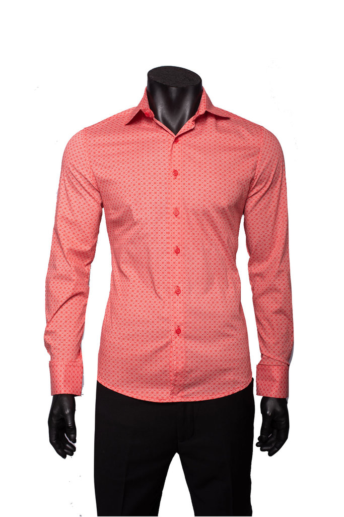 Ecliff Elie Corporate Red Patterned Shirt