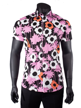 Ecliff Elie Cotton Orange Floral Shirt