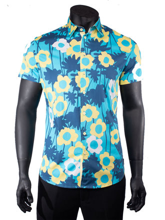 Ecliff Elie Cotton Yellow Floral Shirt