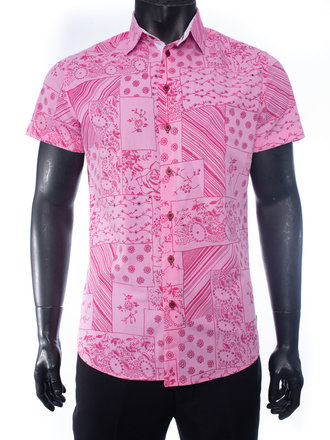 Ecliff Elie Cotton Pink Abstract Shirt
