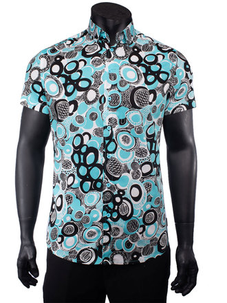 Ecliff Elie Cotton Blue Circle Shirt