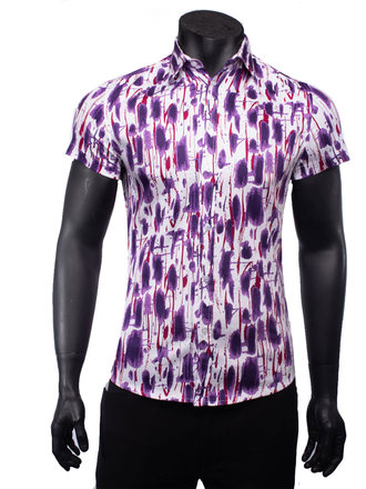 Ecliff Elie Stretch Cotton Purple Paint Shirt