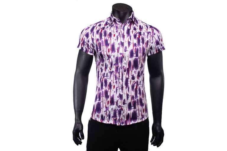 Ecliff Elie Stretch Cotton Purple Paint Shirt