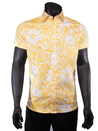 Ecliff Elie Stretch Cotton Yellow Floral Shirt