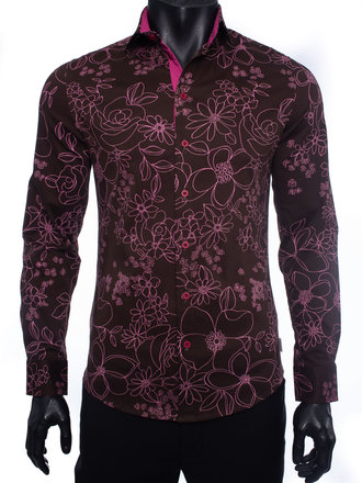 Ecliff Elie Stretch Cotton Pink Denim Shirt