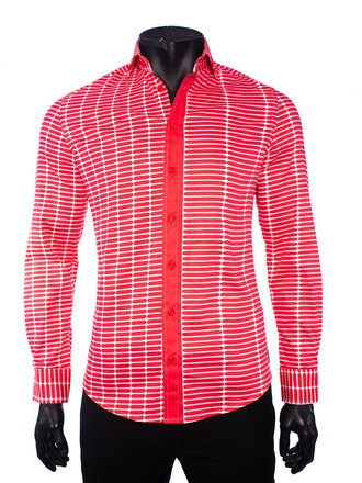 Ecliff Elie Stretch Cotton Red Oval Shirt