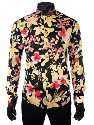 Ecliff Elie Cotton Voile Yellow Floral Shirt