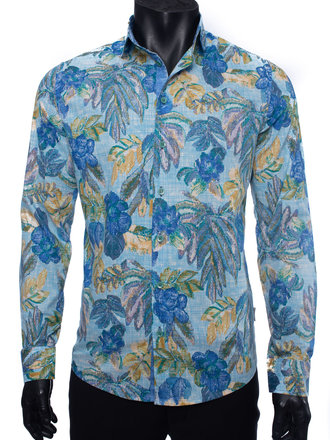 Ecliff Elie Italian Cotton Yellow Floral Shirt