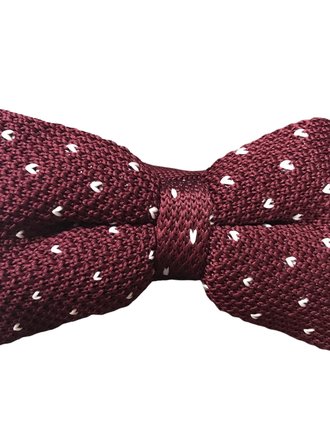 Ecliff Elie Knitted Maroon and White Bow Tie