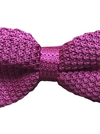 Ecliff Elie Knitted Fuchsia Bow Tie