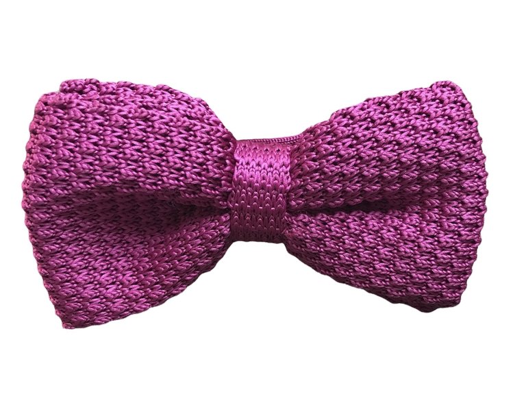 Ecliff Elie Knitted Fuchsia Bow Tie