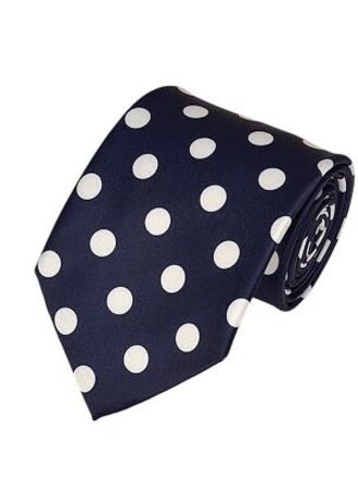 Ecliff Elie Navy and White Polkadot Tie