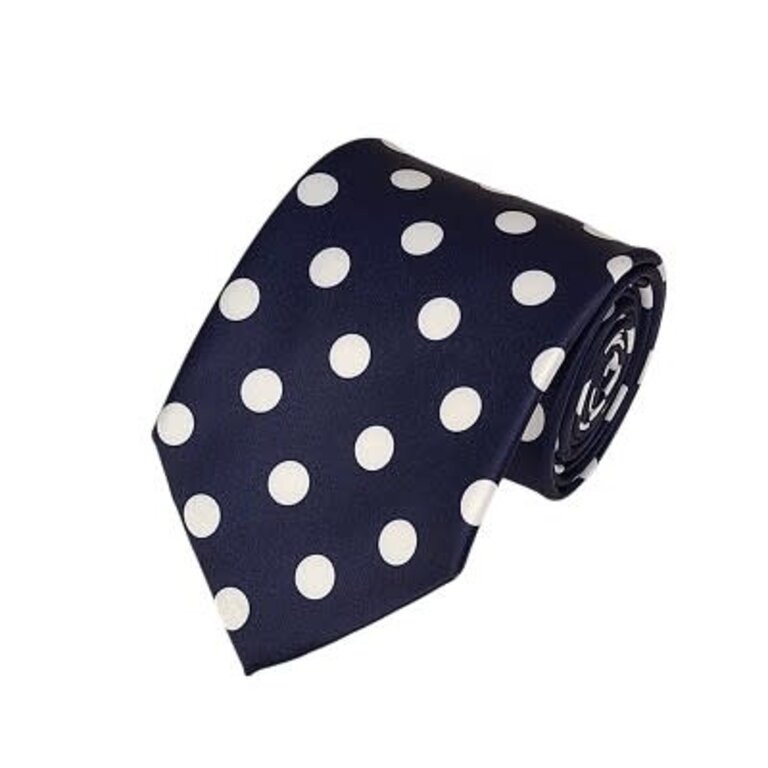 Ecliff Elie Navy and White Polkadot Tie