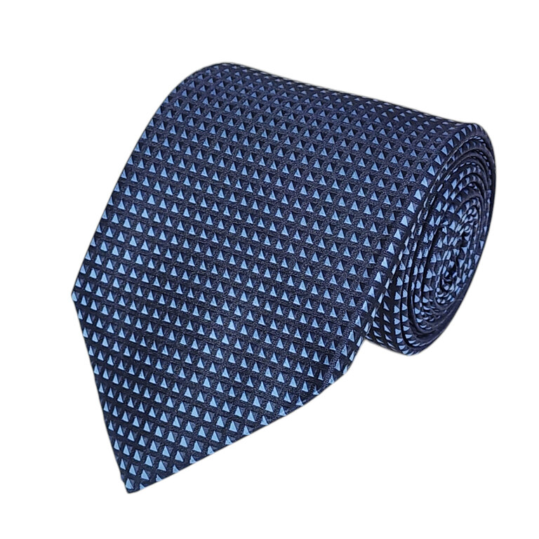 Ecliff Elie SKY BLUE, ROYAL BLUE ON NAVY CONSERVATIVE PRINTED DESIGN TIE