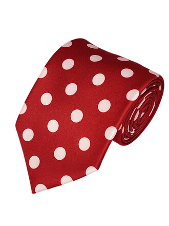 Ecliff Elie Sheen Finish Red and White Polka dot Tie