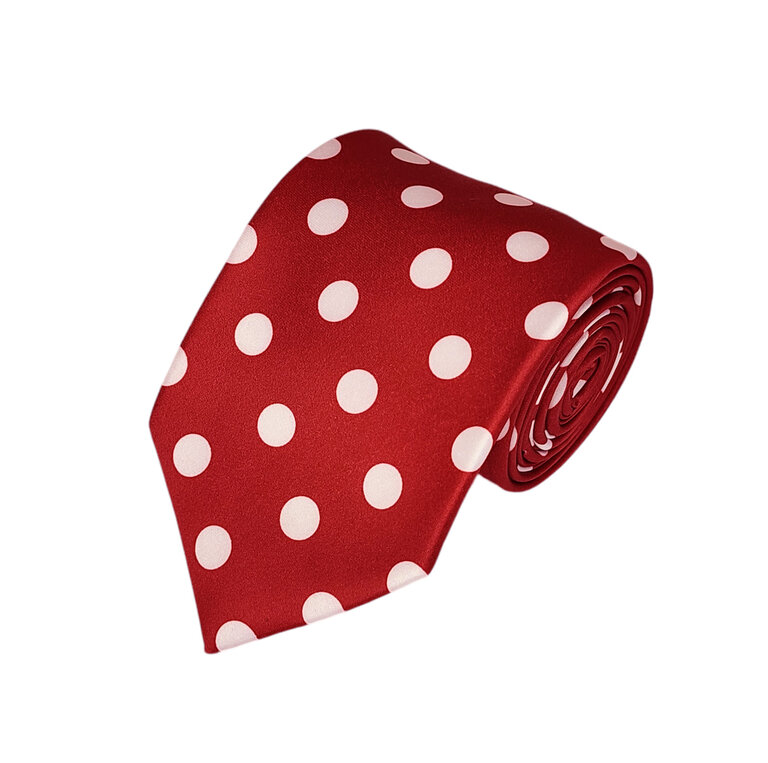Ecliff Elie Sheen Finish Red and White Polka dot Tie