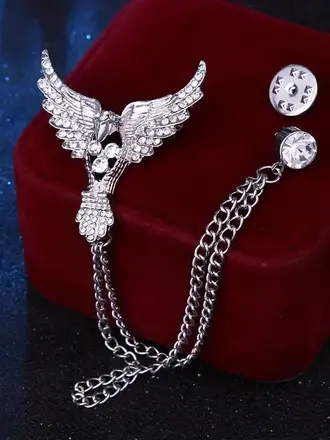 Ecliff Elie Silver Eagle Diamond Brooch