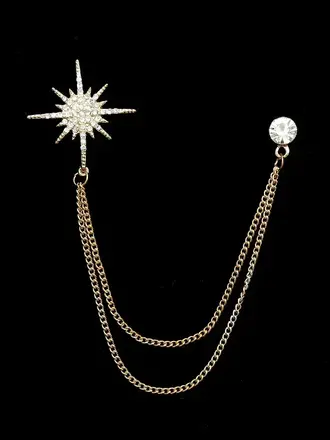 Ecliff Elie Gold Star Chain Brooch