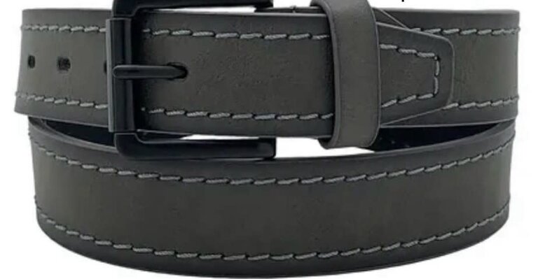 Ecliff Elie Casual Grey Leather Belt M