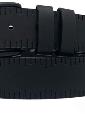 Ecliff Elie Black Meter Design Leather Belt S