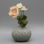 Mini Bud Vase - Light Gray with Carved Detail