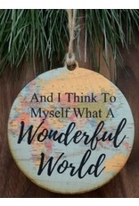 Wooden Wonderful World Map Ornament