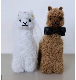 5” Bride and Groom Wedding Baby Alpaca Plush Set