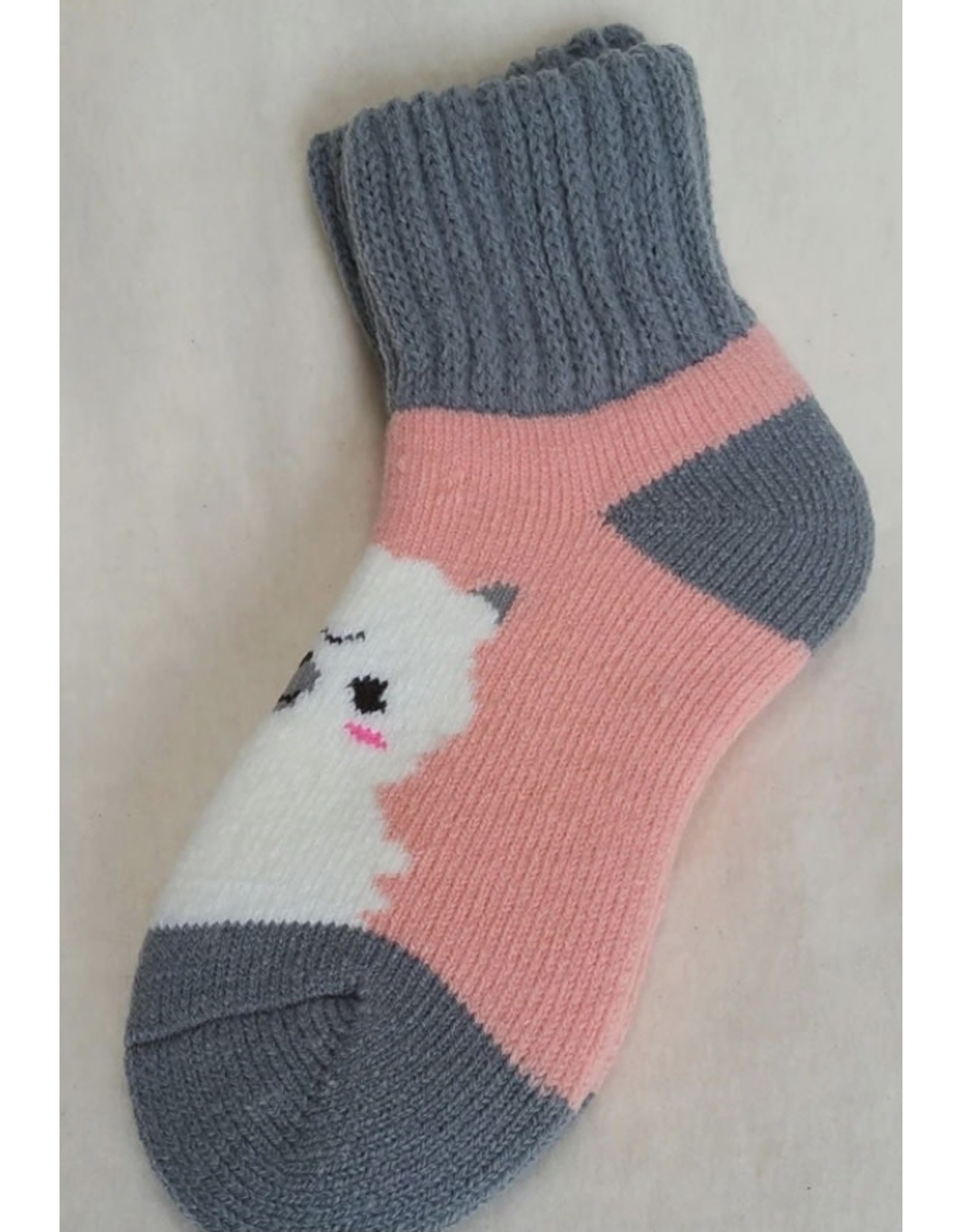 Alpaca Slumber Socks Ankles Pink & Slate