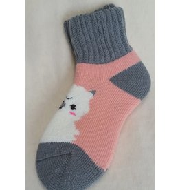 Alpaca Slumber Socks Ankles Pink & Slate