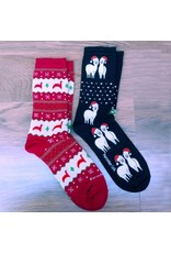 Christmas Print Alpaca Crew Sock