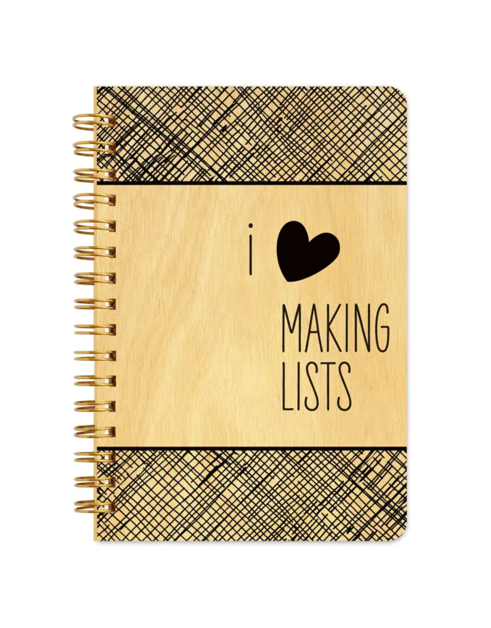 Making Lists Wood Notebook