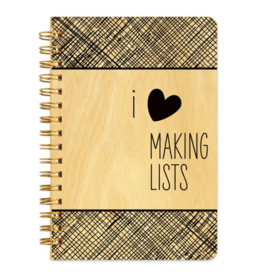 Making Lists Wood Notebook