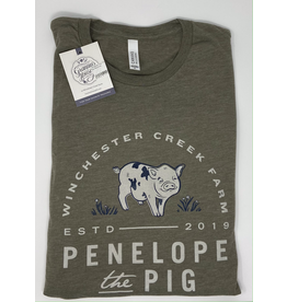 WCF Branded Apparel Penelope the Pig Olive Tri Blend T-Shirt - Adult